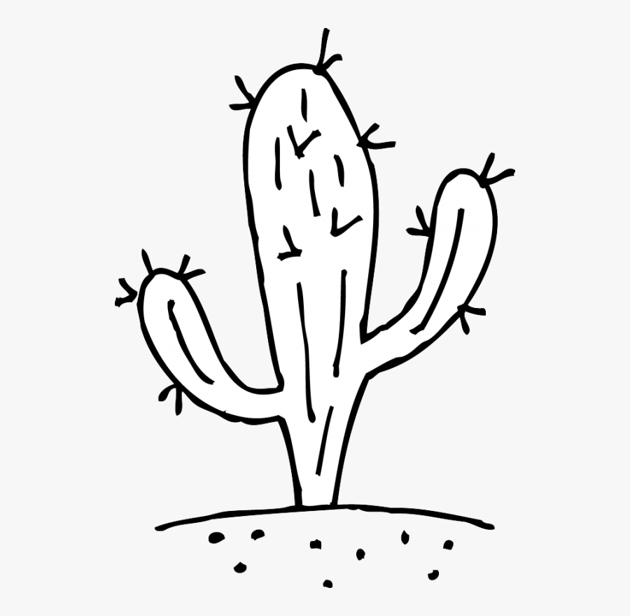 Desert Clipart Desert Plant - Clip Art Cactus Black And White , Free Transp...