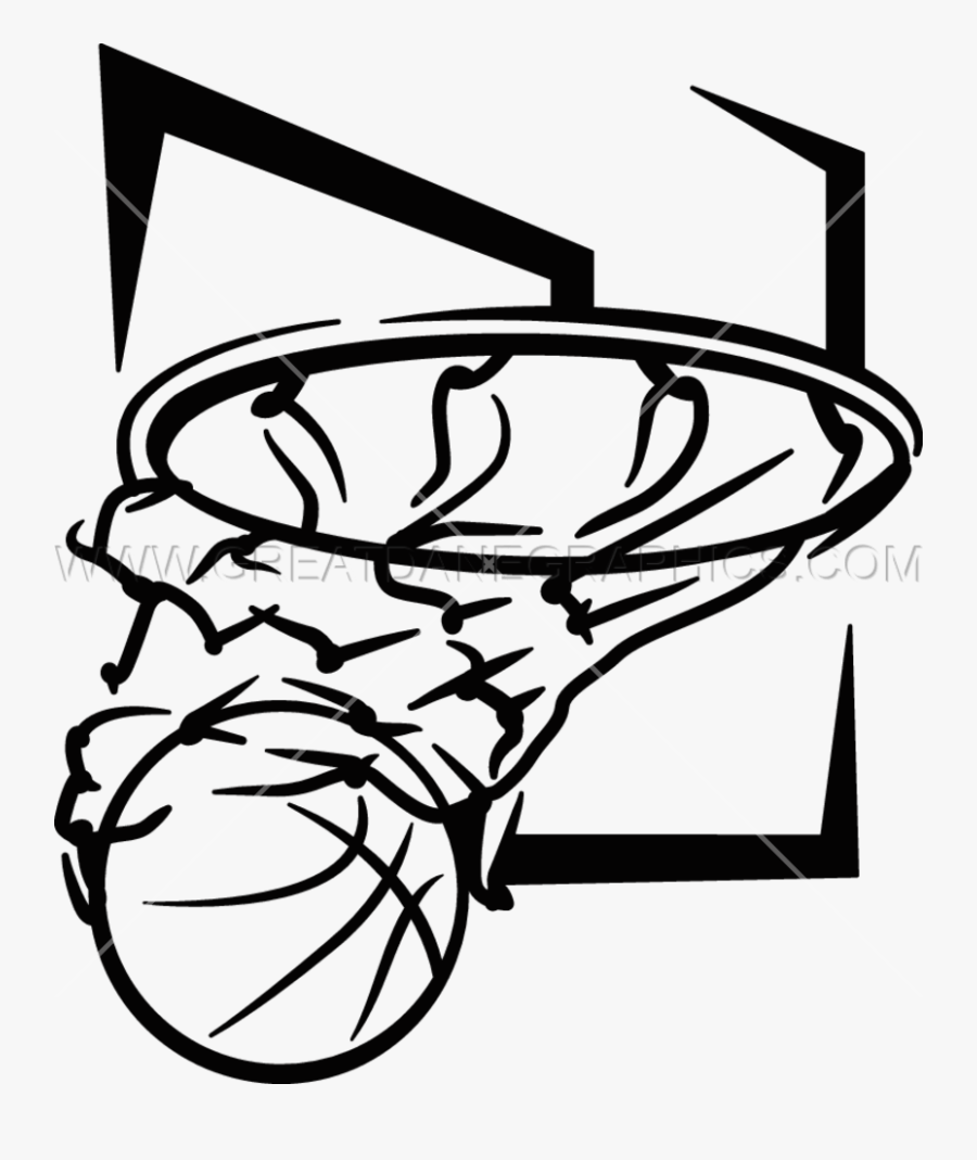 Basketball Hoop Drawing At Getdrawings - Basketball Black And White Drawings, Transparent Clipart