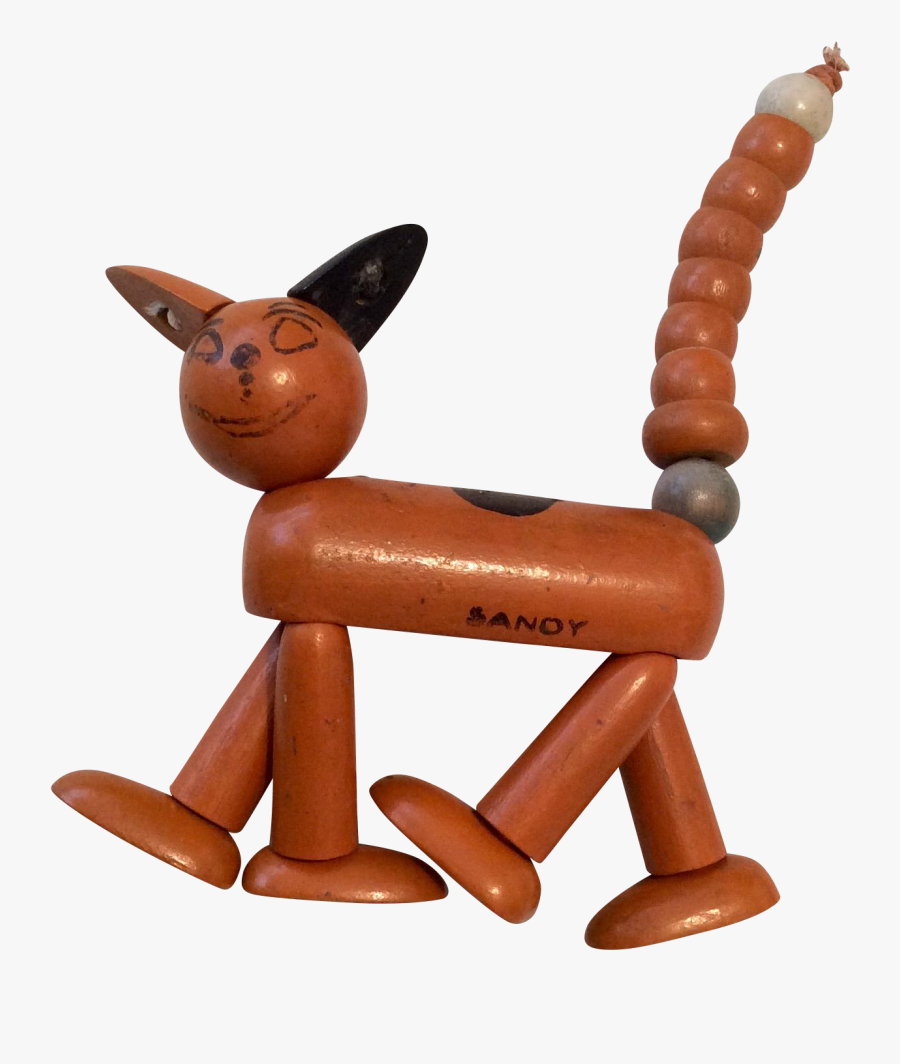 Adorable Wood Segmented Orphan Annie Vintage Sandy - Animal Figure, Transparent Clipart