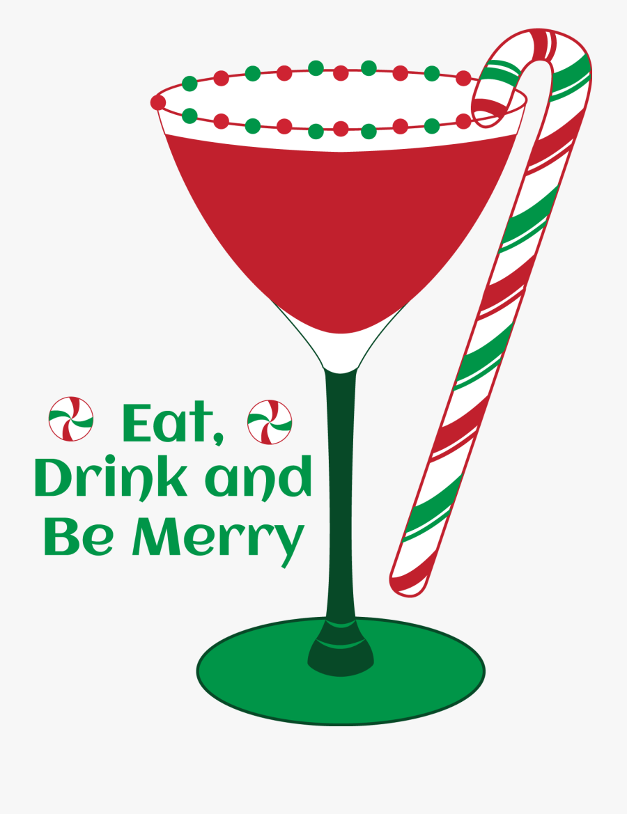 Drinking Clipart Christmas - Christmas Cocktail Glass Clipart , Free Transp...