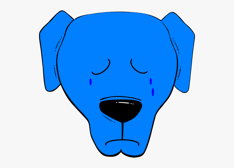 Blue Sad Svg Clip Arts - Cute Dog Head Clipart, Transparent Clipart