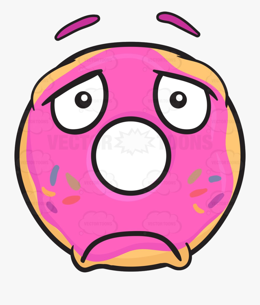 Donut X Sad Looking Depressed Emoji Cartoon Clipart - Sad Donut Clipart, Transparent Clipart