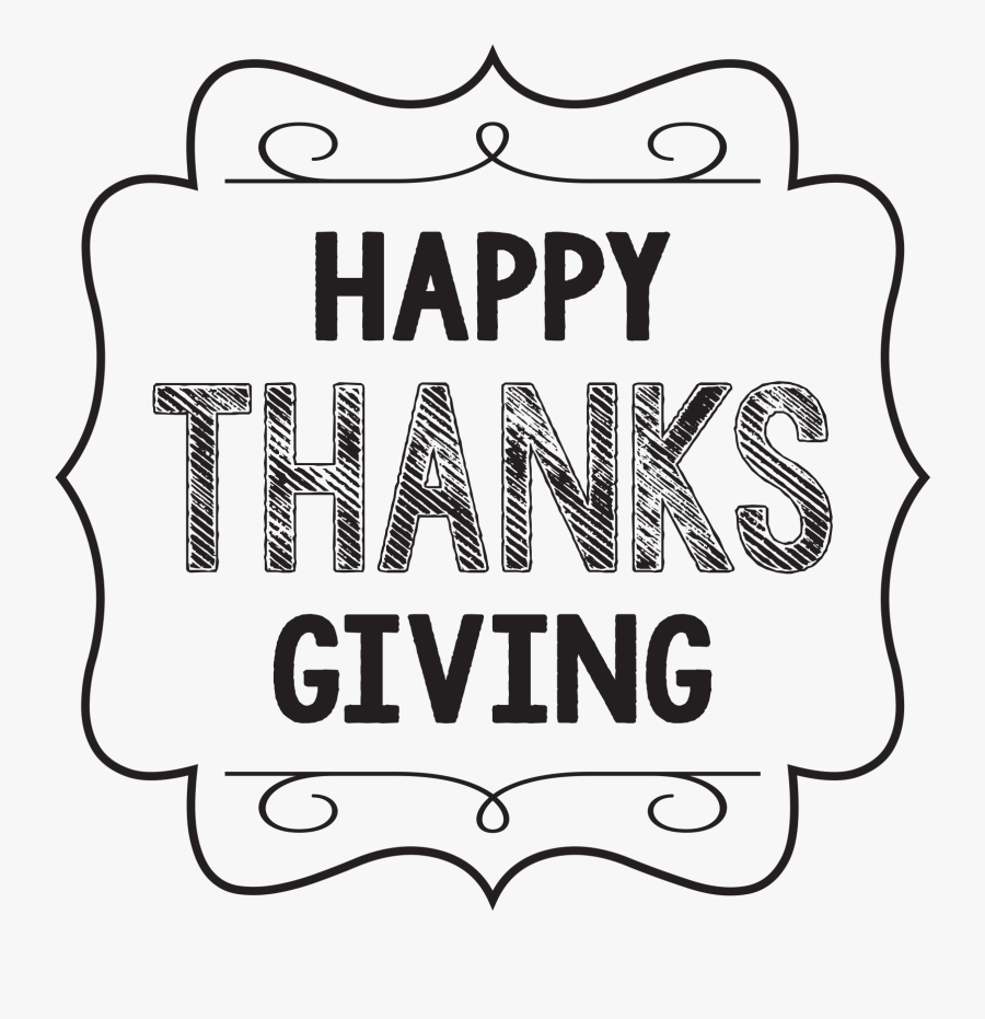 Thanksgiving Black And White Holiday Clip Art - Illustration, Transparent Clipart
