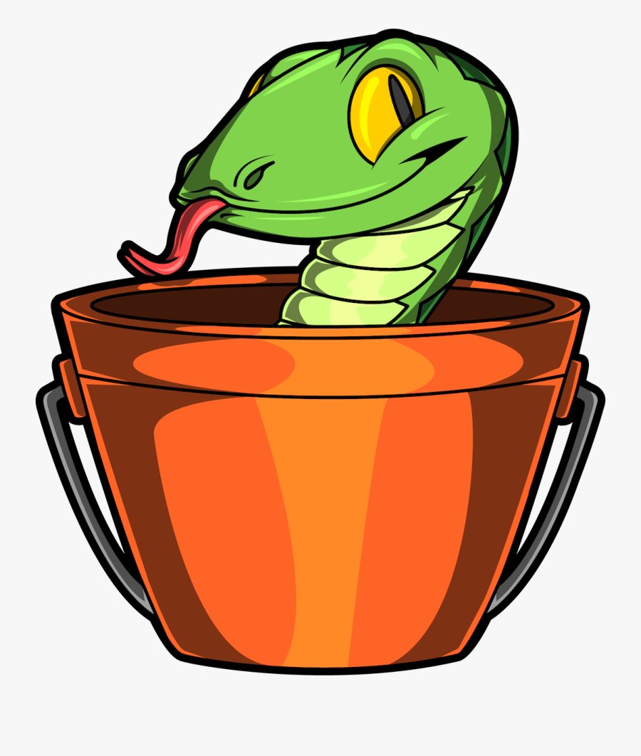 Snake In Bucket, Transparent Clipart