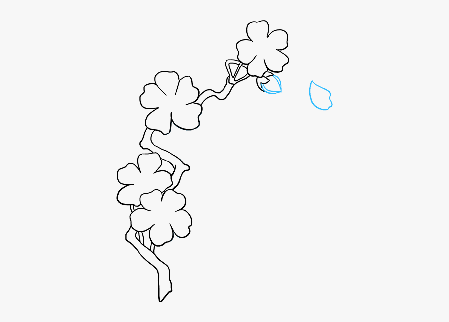 Create A Japanese Cherry Blossom Scene - Cherry Blossom Drawing Easy, Transparent Clipart