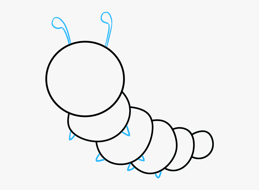 How To Draw Cute Caterpillar - Cartoon Cute Caterpillar Drawing, Transparent Clipart