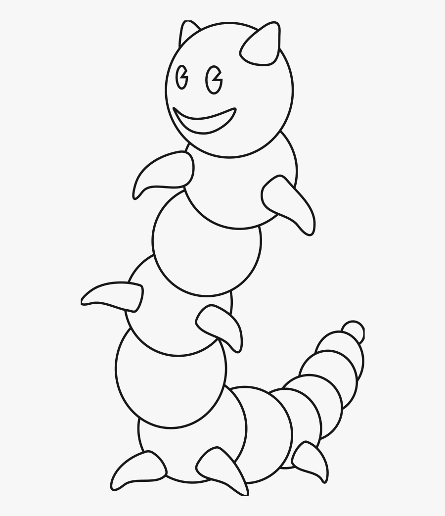 Happy Caterpillar - Coloring Book, Transparent Clipart