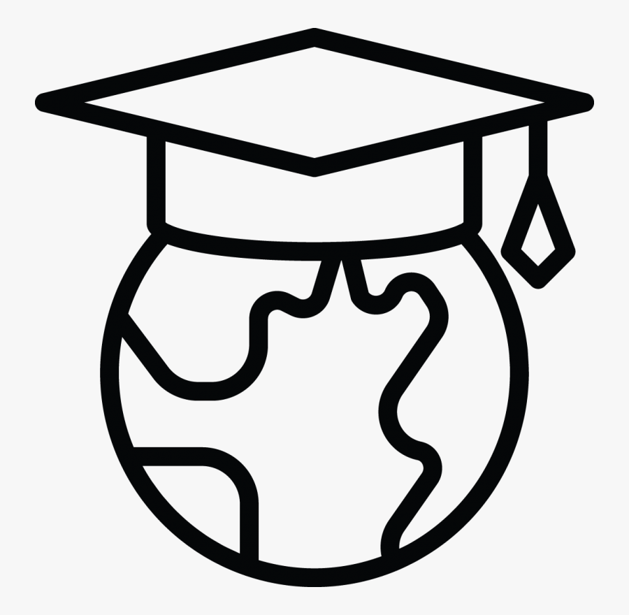 Global Earth Icon - Black And White Student Clipart, Transparent Clipart