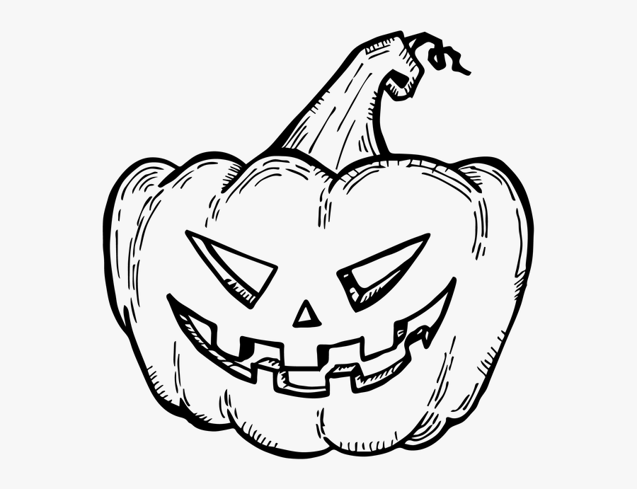 Halloween, Pumpkin, Autumn, Happy Halloween, - Line Art, Transparent Clipart