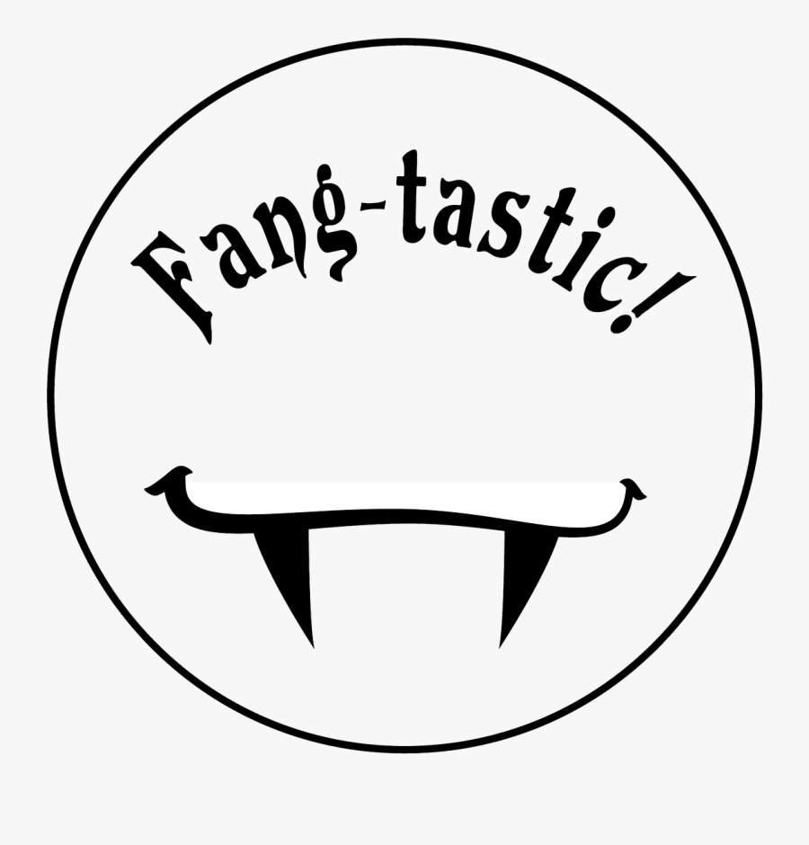Fang-tastic Happy Halloween Stamp - Circle, Transparent Clipart