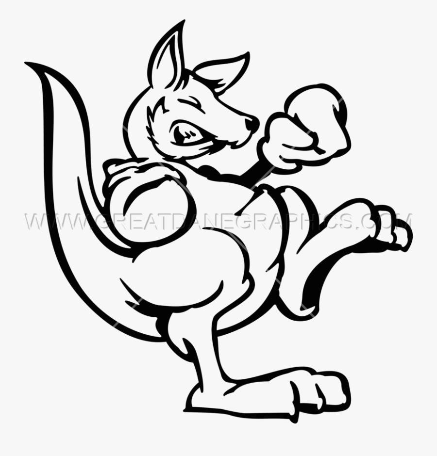 Boxing Kangaroo Drawing Vector Art, Transparent Clipart