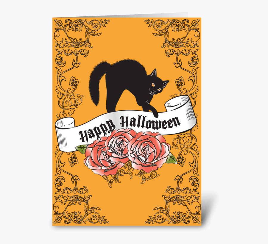 Happy Halloween Greeting Card - Illustration, Transparent Clipart