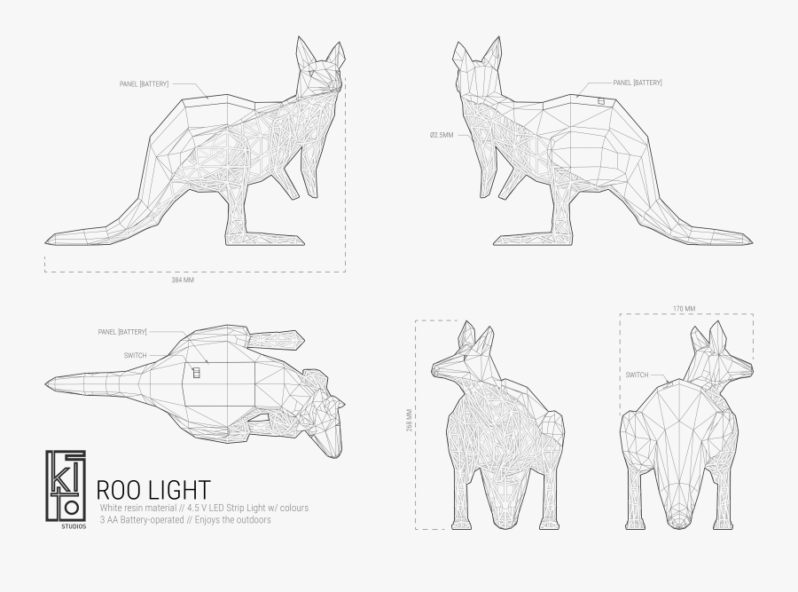 Transparent Black And White Clipart Kangaroo - Sketch, Transparent Clipart