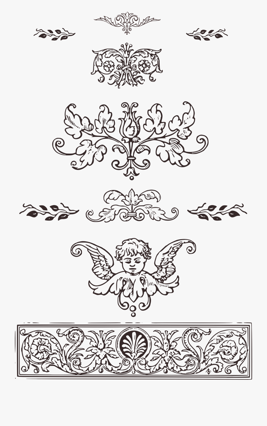 Transparent Ornament Clip Art - Vintage Decoration Ornaments Png, Transparent Clipart