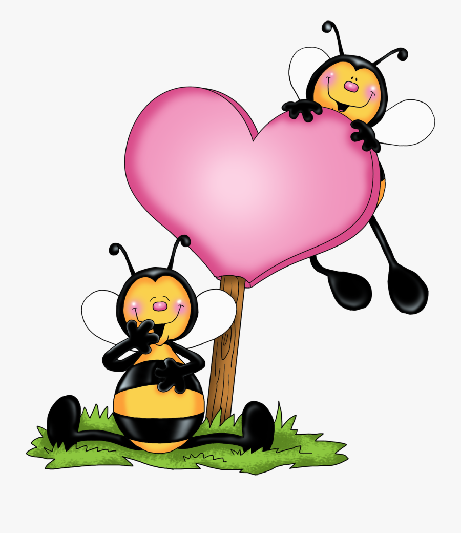Clipart Love Honey Bee - Animated Valentine Clipart, Transparent Clipart
