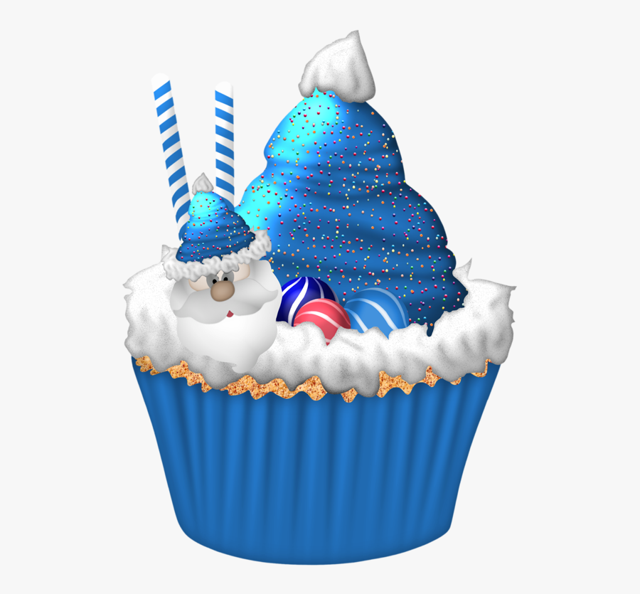 Christmas Cake Clipart Blue, Transparent Clipart