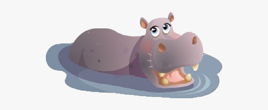 Hippo In Water Cartoon, Transparent Clipart