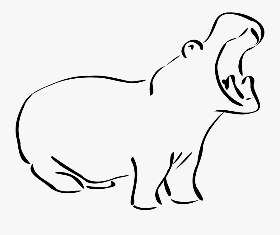 Hippo Clipart - Clipart Library - Hippo Clipart Black And White, Transparent Clipart