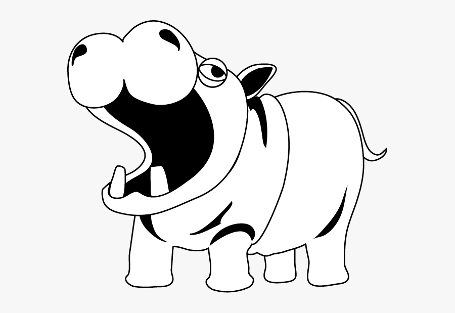 Hippo Clipart The Cliparts - Hippo Clipart Black And White Png, Transparent Clipart