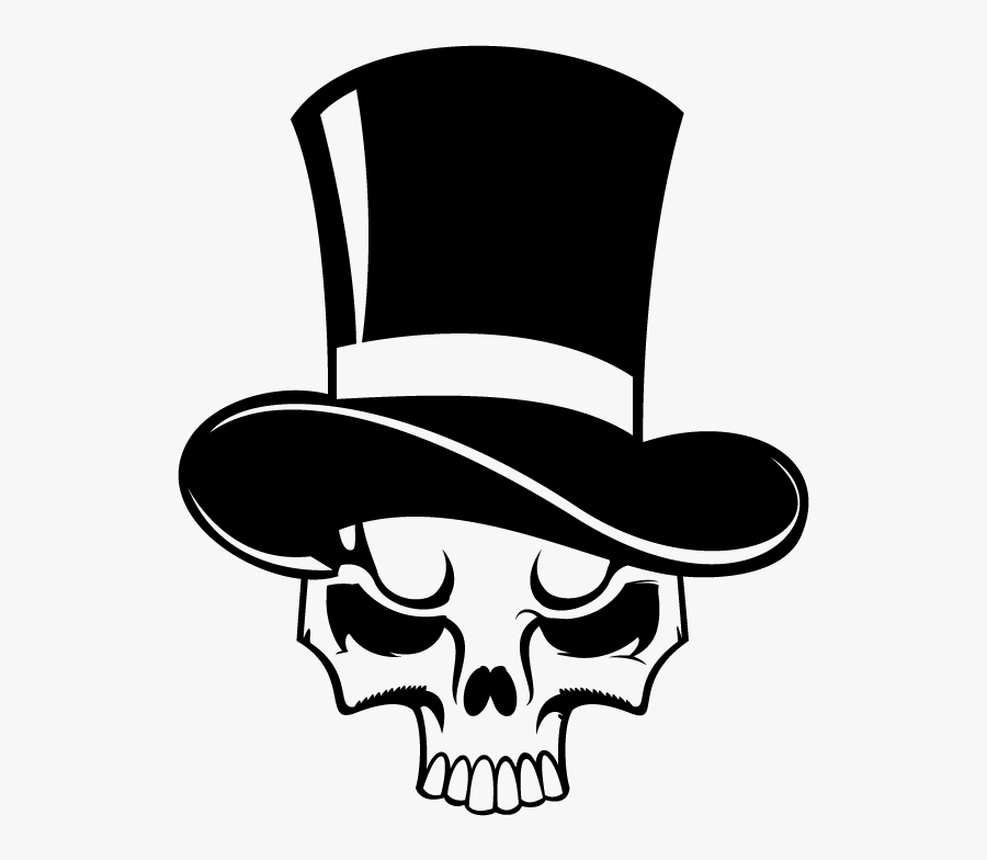 Tasmanian Devil Cartoon - Skull With Top Hat Png, Transparent Clipart