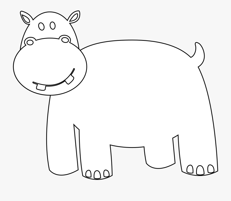 Hippo Clipart Hippo Outline - Cartoon, Transparent Clipart