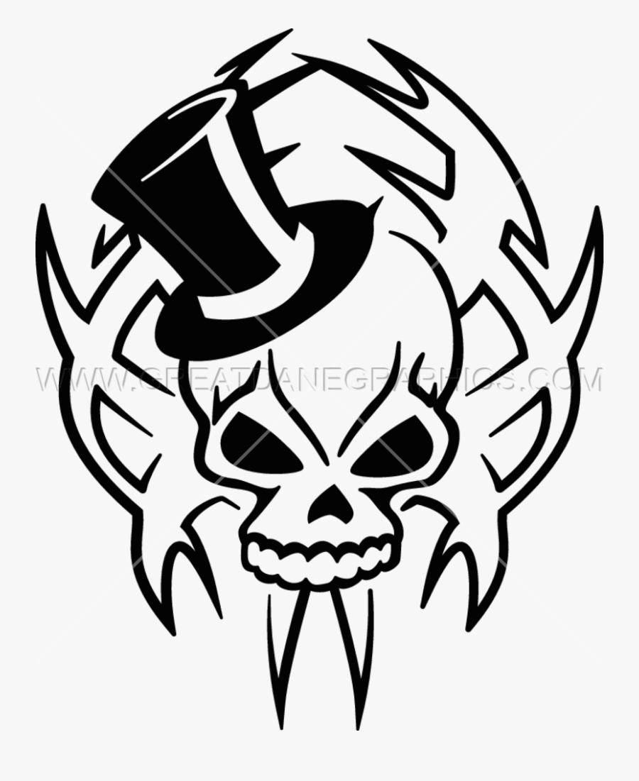 Clip Art Skull Production Ready Artwork - Top Hat Skull Png, Transparent Clipart