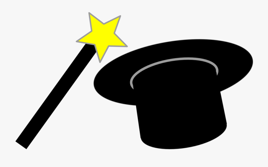 Magic Wand And Hat - Top Hat And Wand, Transparent Clipart