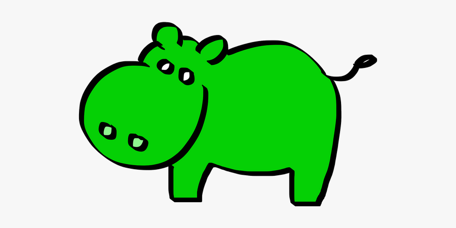 Green Hippo Cartoon Hippopotamus Transparent Png Images - Green Hippo Clipart, Transparent Clipart