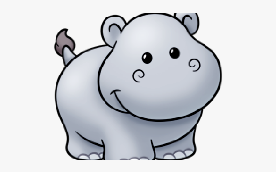 Cute Baby Hippo Cartoon, Transparent Clipart