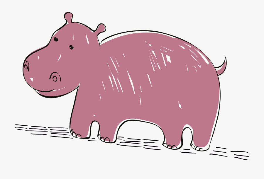 Mammal Clipart Pig Hippopotamus Cartoon Png - Con Hà Mã, Transparent Clipart