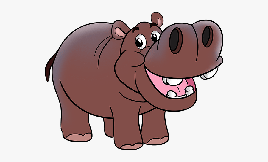 How To Draw Hippopotamus - Cartoon , Free Transparent Clipart - ClipartKey.
