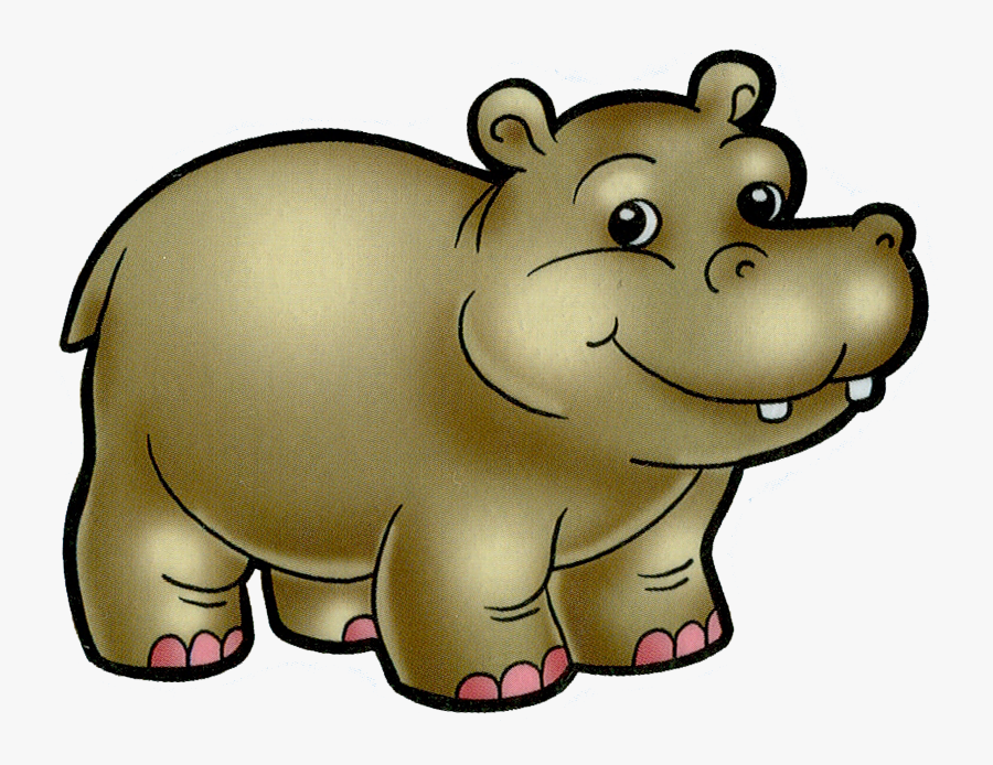 Cartoon - Zoo Animals Cartoon Hippo, Transparent Clipart