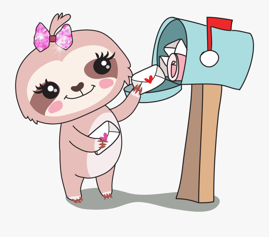 Sadie The Sloth Happy Mail - Sloth Mail, Transparent Clipart