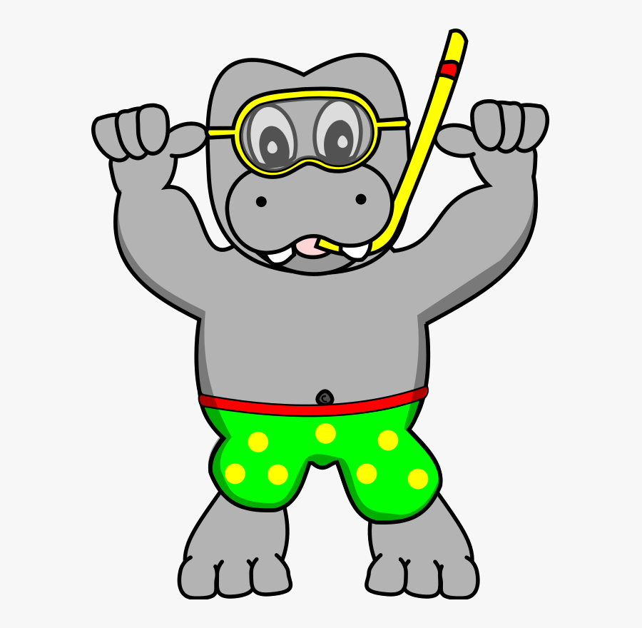 Plant,yellow,fictional Character - Scuba Diving Hippo, Transparent Clipart