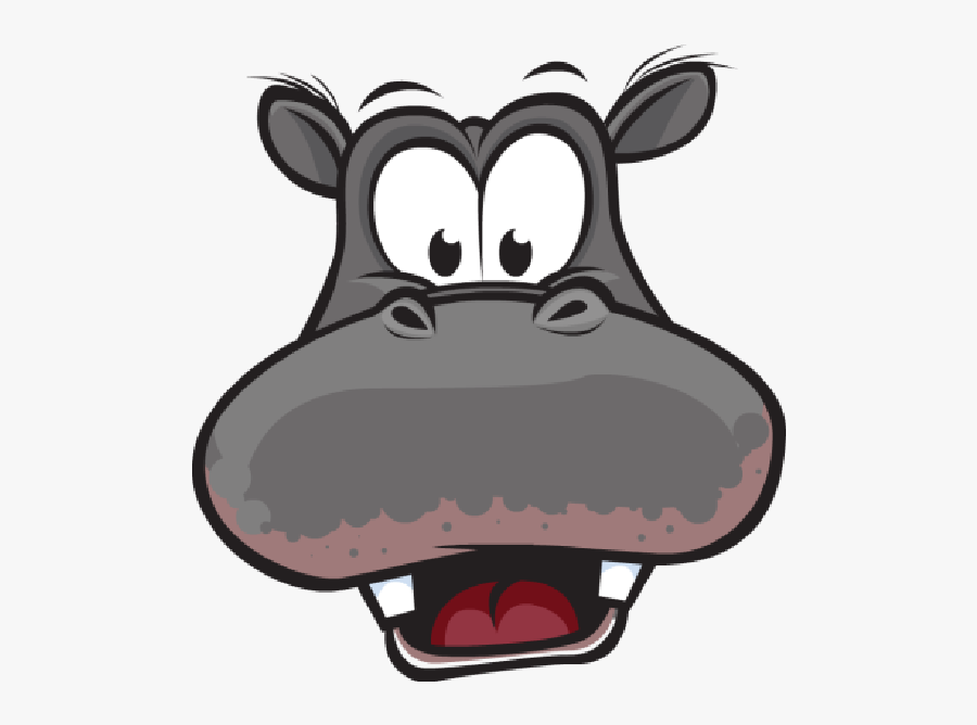 Clip Art Hippo Character - Cartoon Hippo Open Mouth, Transparent Clipart