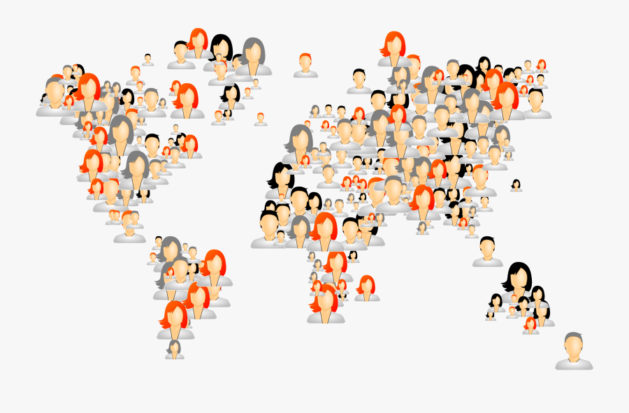 Avatars World Map Clip Arts - People In The World Cartoon, Transparent Clipart