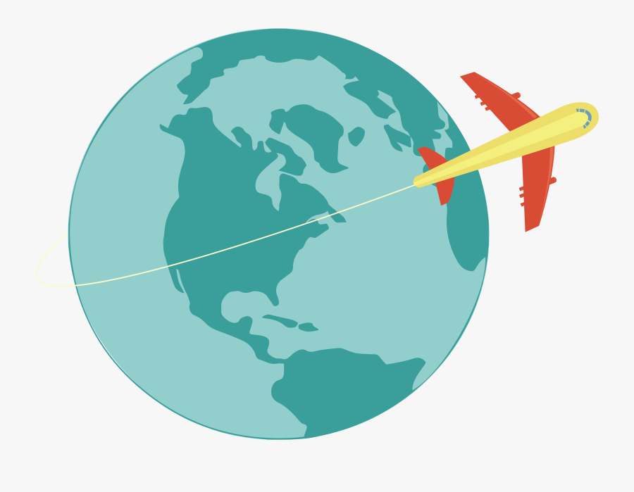 World Map Clip Art A Plane That - Black And White Globe Transparent, Transparent Clipart