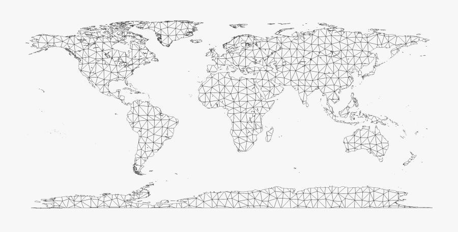 Transparent World Map Clipart - World Map Wireframe Png, Transparent Clipart