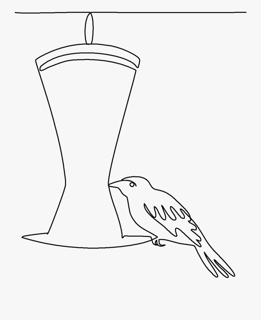 Oriole At The Hummingbird Feeder Quilting Pattern - Sketch, Transparent Clipart