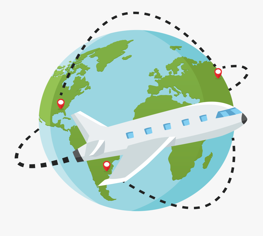 Lusaka Globe World Map Location - World Map With Plane, Transparent Clipart