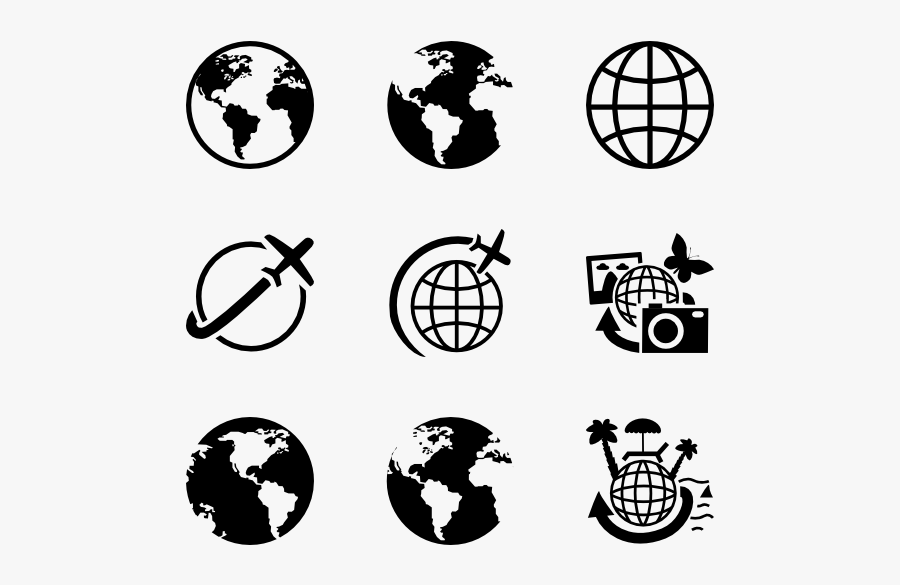 World Map Icons - Globe Icon, Transparent Clipart