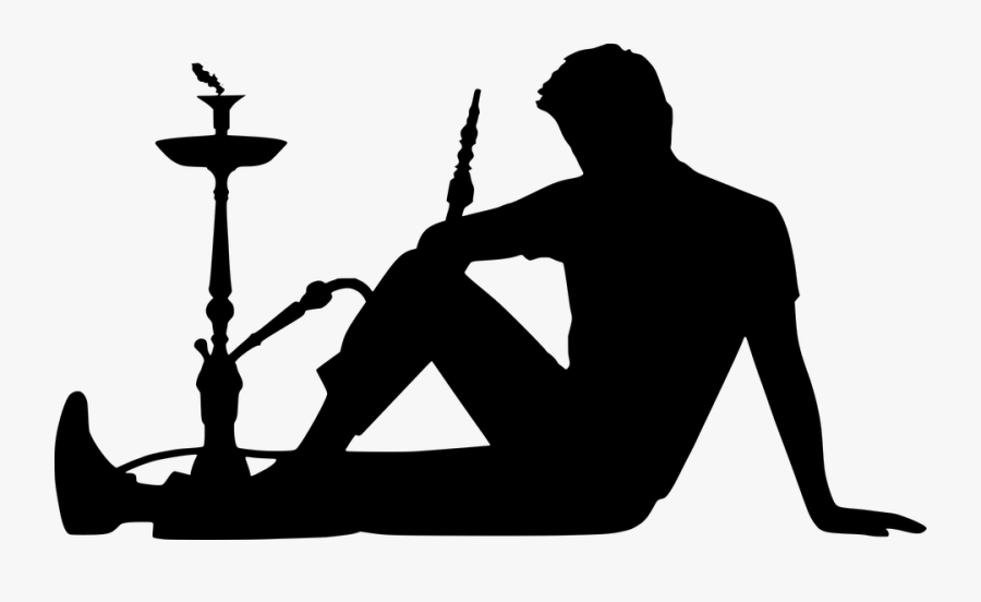 Shisha, Silhouette, Smoke, Relaxing, Smoking, Man - Shisha Silhouette, Transparent Clipart