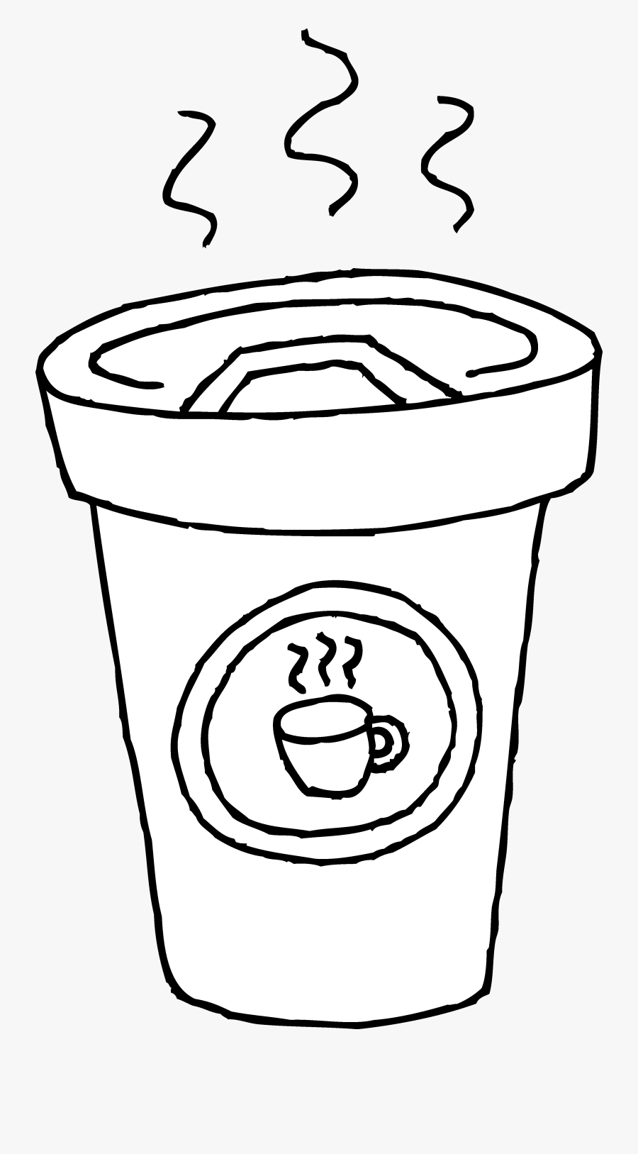 Coffee Cup Coloring Page - Clip Art Black And White Coffee, Transparent Clipart