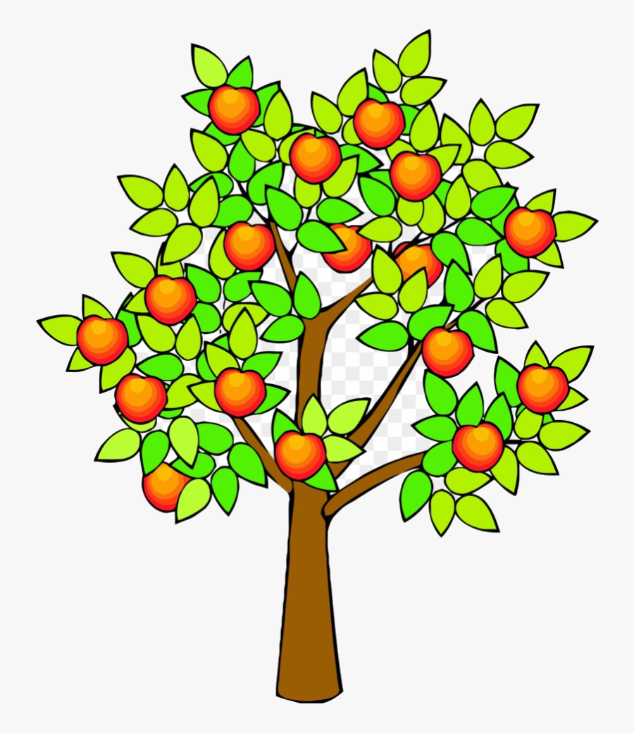 Apple Tree Spring Green Clipart Draw Realistic Free - Orange Tree Clipart, Transparent Clipart