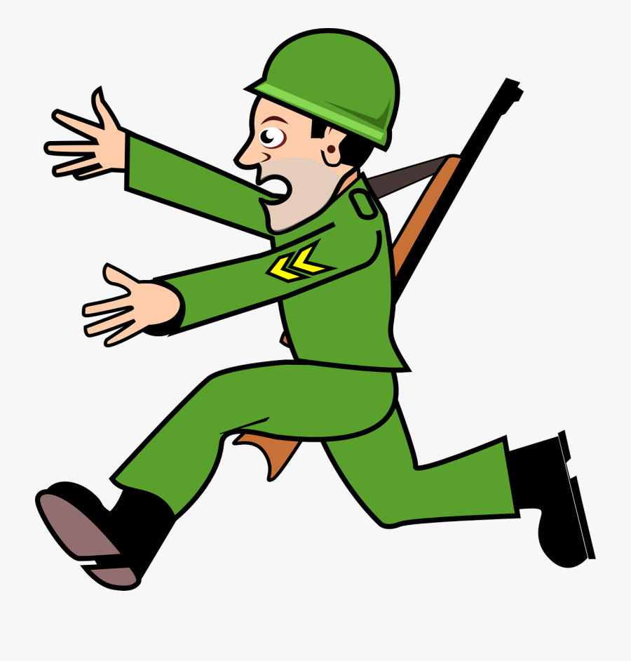 Cartoon Soldier Clip Art - Retreating Clipart, Transparent Clipart