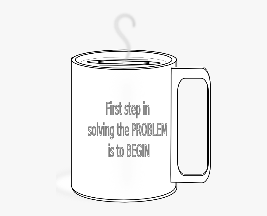 Food Rmx Coffee Cup Black White Line Art 555px - Mug, Transparent Clipart