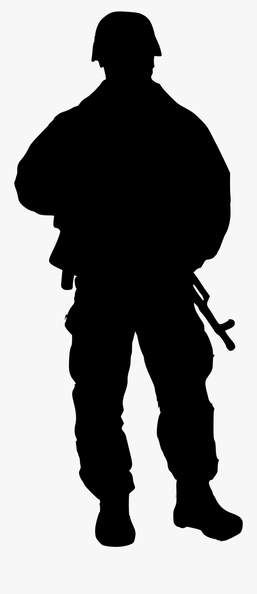 Silhouette Of A Soldier - Black And White Soldier In Silhouette, Transparent Clipart