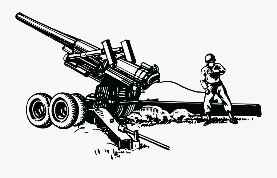 Free Clipart Of A Soldier Operating Artillery - Howitzer Clipart, Transparent Clipart