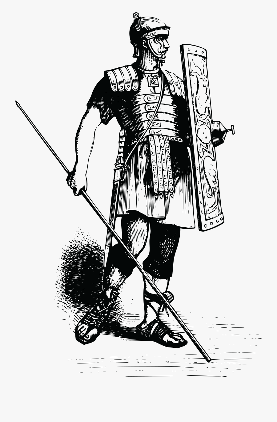 Free Clipart Of A Soldier - Ancient Roman Soldier Drawing, Transparent Clipart