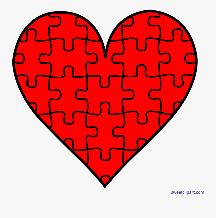 Valentines Symbols Puzzle Heart Clip Art - Transparent Puzzle Piece Clipart, Transparent Clipart